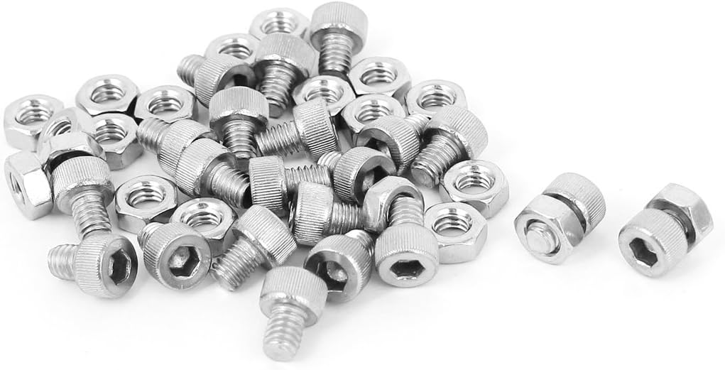 M4x5mm Hex Socket Head Knurled Cap Screws Bolts Nuts Set 20Pcs