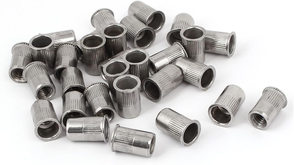 M6 x 14mm Knurled Countersunk Head Blind Rivet Nut Insert Nutsert 30PCS