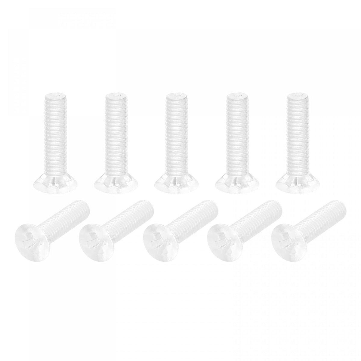 M3 x 12mm Plastic Phillips Machine Screws, PC Flat Head Machine Bolts Transparent 10pcs