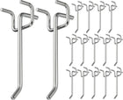 20 Pcs Pegboard Hooks, 3.9 Inch Peg Board Hooks Kit Fit 1/5" Pegboard Garage for Hanging Shelving Tool Storage Craft Organizing, Silver Tone (1.2mm Hole Dia)