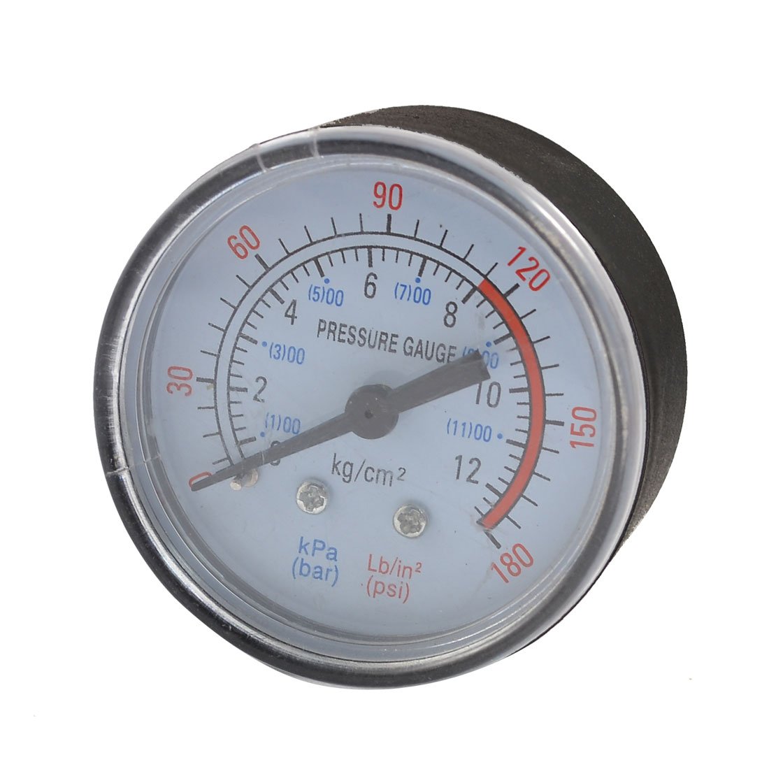 0-180 Psi 0-12 Bar Black Plastic Shell Air Pressure Dial Gauge