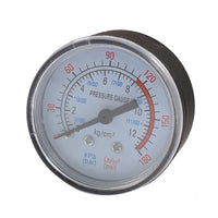 0-180 Psi 0-12 Bar Black Plastic Shell Air Pressure Dial Gauge