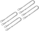 Purse Chain Strap, 4Pcs 8"x0.28" Flat Chain Strap Handbag Chains Accessories Purse Straps Shoulder Cross Body Replacement Straps, Silver Tone