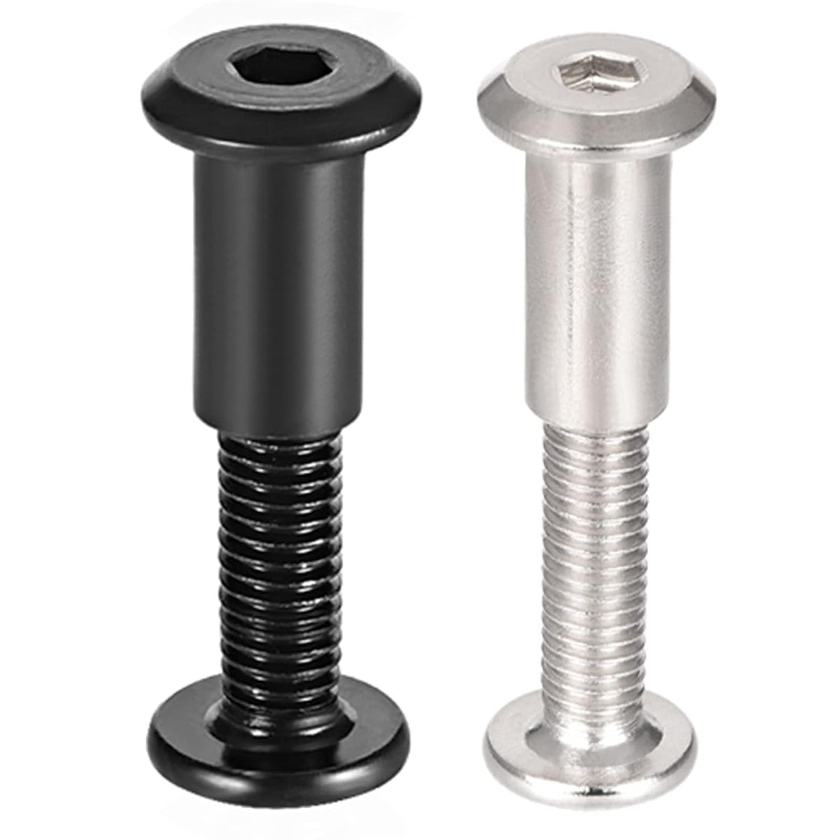 Screw Post, Male M6x20mm Silver Tone and Black Binding Bolts Carbon Steel Total 20 Sets