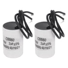 Cbb60 AC 450V 2Uf Polypropylene Film Motor Running Capacitor 2 Pcs