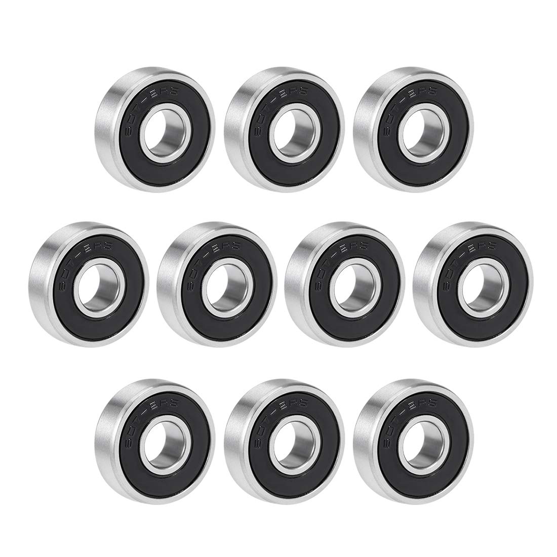 607-2RS Deep Groove Ball Bearing 7x19x6mm Double Sealed Chrome Bearings 10pcs