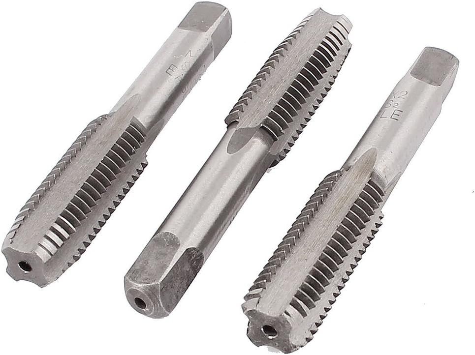 M14 Cutting Dia 4 Flute HSS Round Shank Machine Metric Thread Tap 3pcs