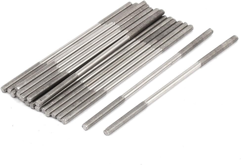 M3x80mm 304 Stainless Steel Double End Threaded Stud Screw Bolt 20pcs