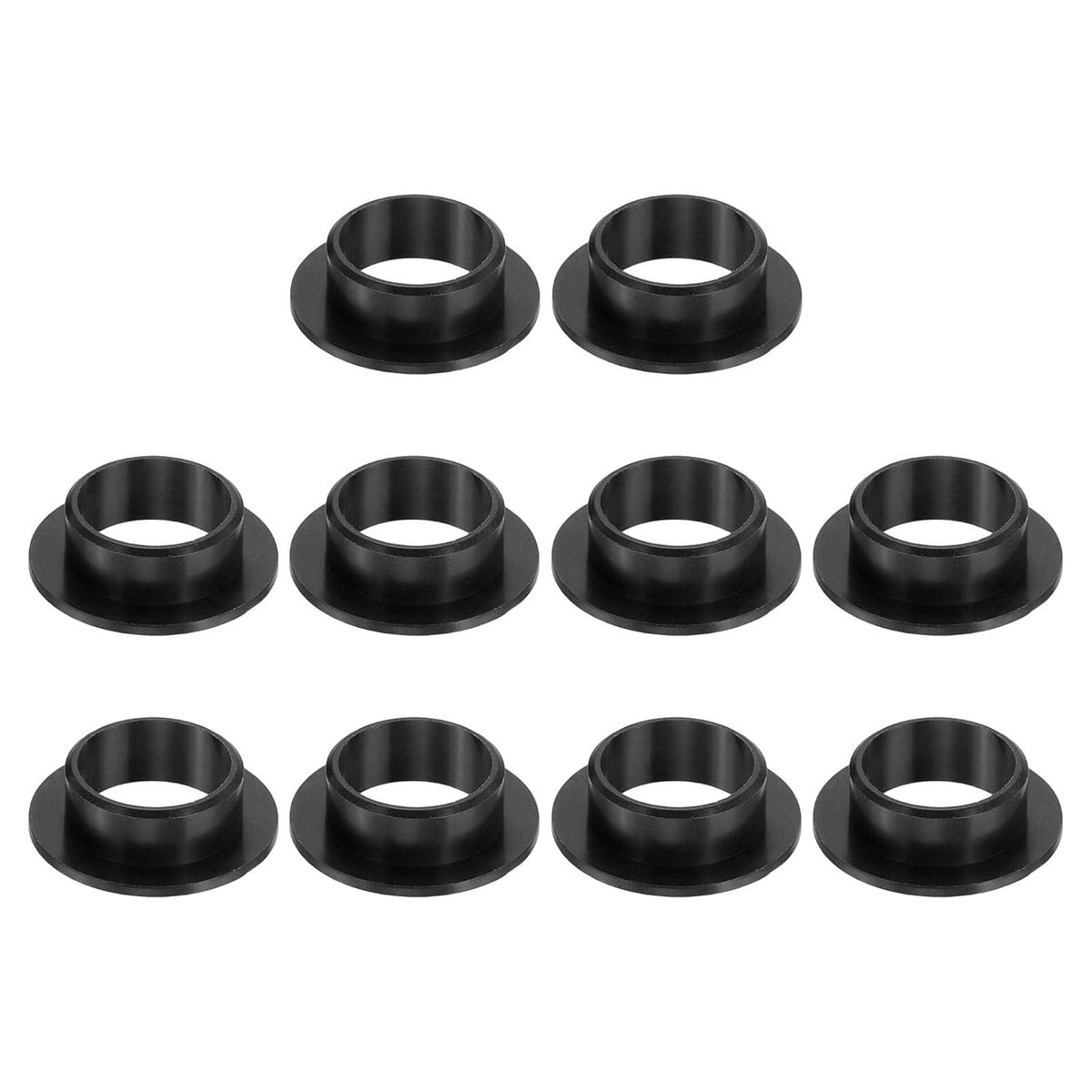 10Pcs Flanged Sleeve Bearing, Plastic Bushing ID 12mm x OD 14mm x Length 6mm POM Bushing, Black
