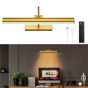 LinkMejor 13" Oplaadbare Beeldverlichting voor Wandkunst, Bronsafwerking