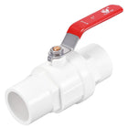 Ball Valve, 32mm ID PVC Socket End Shut off Valve for Aquarium Setup, Sump Pump, Pool, Garden Sprinkler White Red