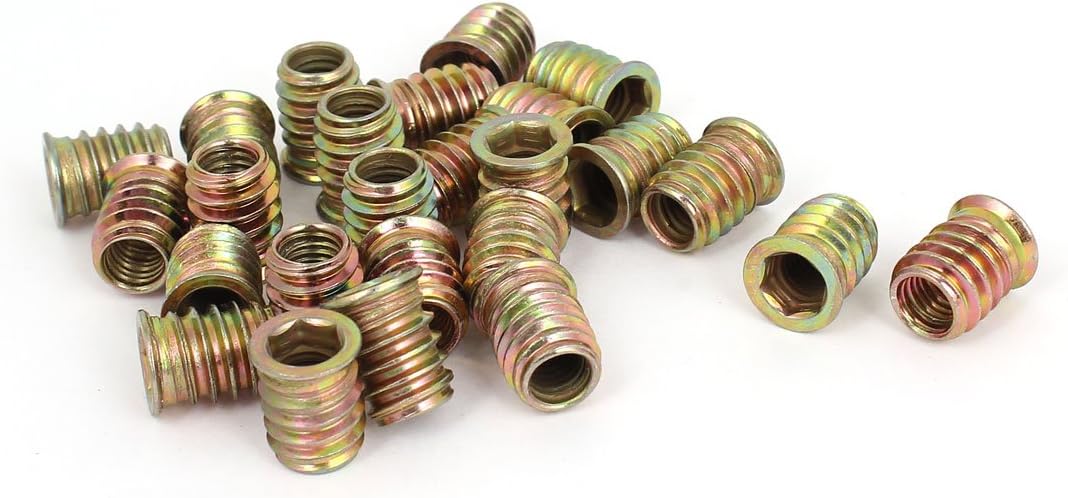 M8 E-Nut Wood Insert Interface Screws Hex Socket Nut Fittings 25 Pcs
