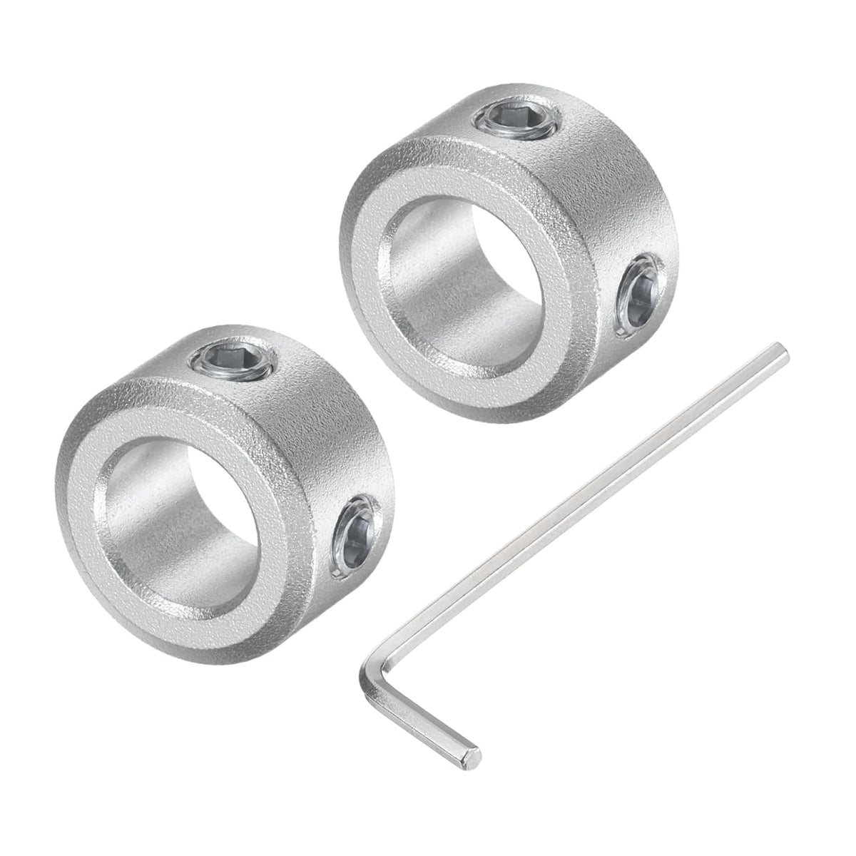 Set Screw Shaft Collar for 8mm Shaft, 2pcs Clamping Collars 14mm OD, 8mm Thickness, Aluminum Alloy Clamp-On Collar with M4 Set Screws and a Wrench
