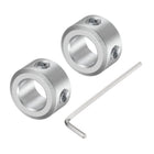 Set Screw Shaft Collar for 8mm Shaft, 2pcs Clamping Collars 14mm OD, 8mm Thickness, Aluminum Alloy Clamp-On Collar with M4 Set Screws and a Wrench