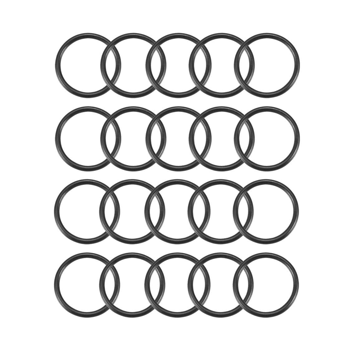 Nitrile Rubber O-Rings, 23mm OD 19mm ID 2mm Width, Metric Sealing Gasket, Pack of 20