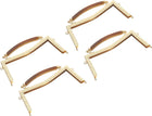 4Pcs Metal Purse Frames, 8.27" Kiss Lock Clasp Frame Retro Rectangular Embossed Clutch Frame with Rubber Handle for Coin Purse Handbag Making DIY Craft, Light Gold
