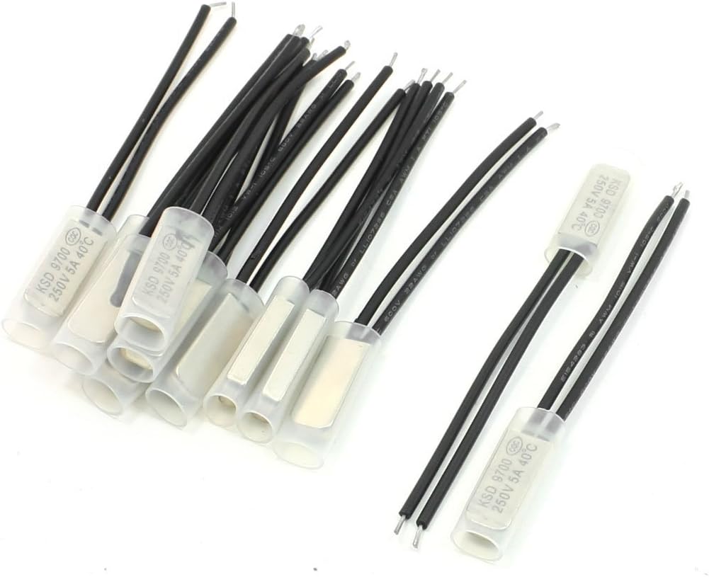 12 Pcs 40C Bimetal Thermal Protector Temperature Control Switch N/C 250V 5A