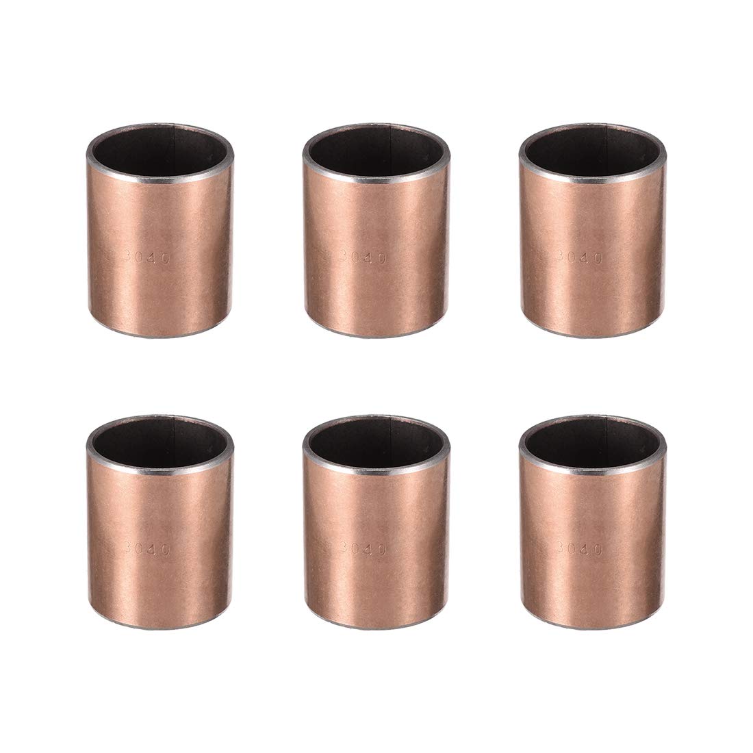 Sleeve (Plain) Bearings 30mm Bore x 34mm OD x 40mm Wrapped Oilless Bushings 6Pcs