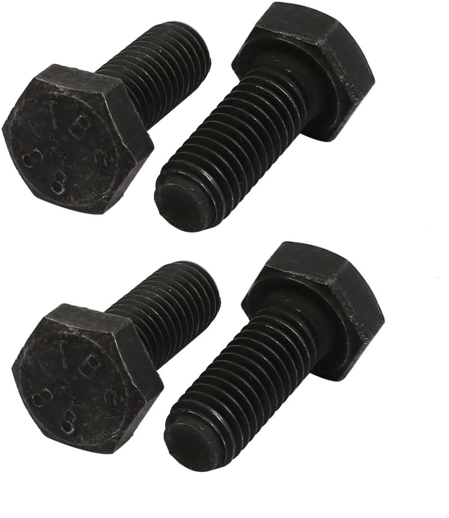 8.8 Grade M8x20mm Full Threaded Left Hand Thread Hex Head Bolt 4pcs