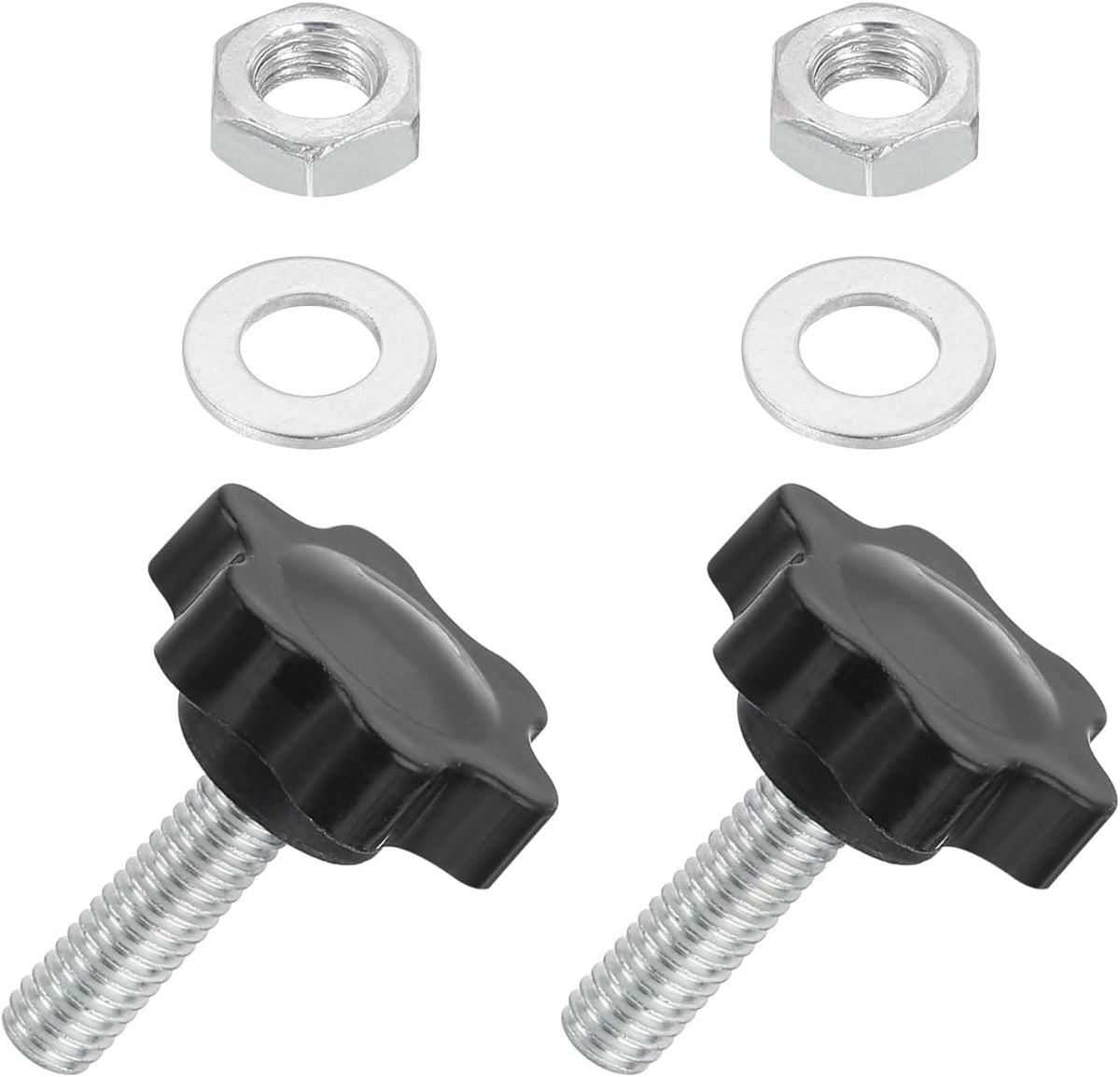 2Pcs M6 x 20mm Star Knobs, Plastic Hex Shaped Clamping Knob Screw Hand Knob Handle Replacement with Washer Nut for Umbrella Base Replacement Machinery