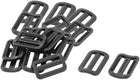 LinkMejor Plastic Travel Adjustable Backpack Glide Buckle 25mm Strap Width 18pcs Black