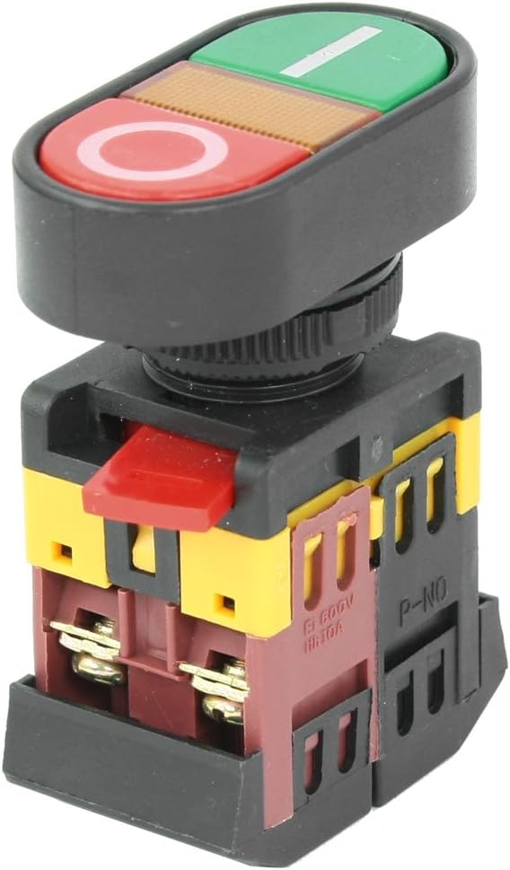 ON-OFF START STOP Push Button w Light Indicator Momentary Switch AC 600V 10A