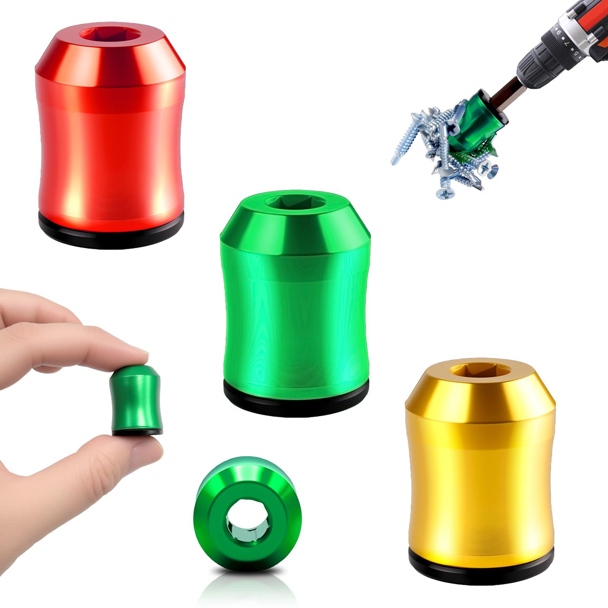 3stk Magnetisk Skruetrækkerholder, Stark Skruetrækkerhoved Magnetring til Bor