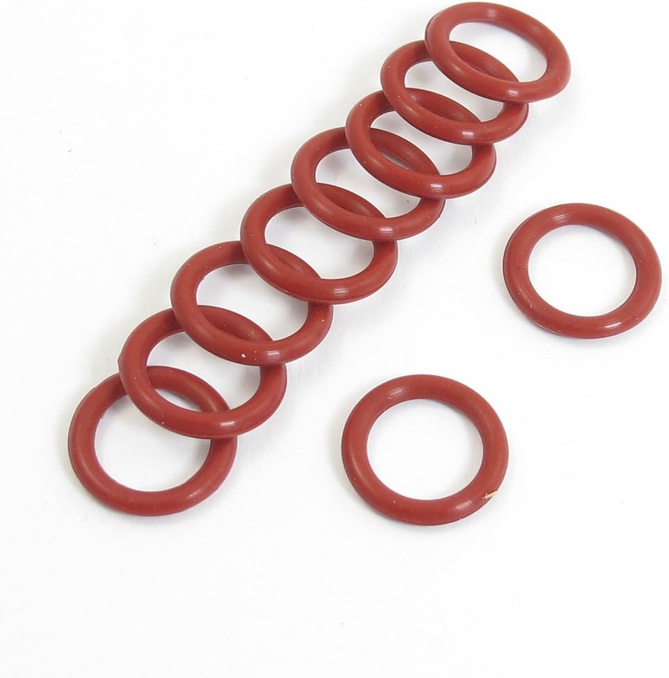 Rubber Oil Seal O Rings Gaskets Washers (10 Piece), Red, 16mm x 2.5mm