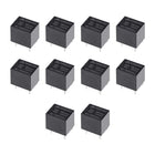 JQC-T78-DC12V-C DC 12V Coil SPDT 5P PCB Electromagnetic Power Relay Black 10 Pcs