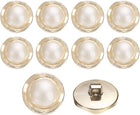 10Pcs 18mm Resin Vintage Clothes Sewing Button Metal Coat Pearl Wave Buttons Craft Accessories for Garment Coat Decoration Crafts DIY Project
