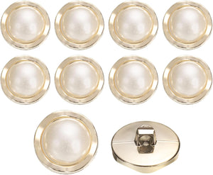 10Pcs 18mm Resin Vintage Clothes Sewing Button Metal Coat Pearl Wave Buttons Craft Accessories for Garment Coat Decoration Crafts DIY Project