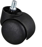 Swivel Caster Wheels with Base 2-Inch Nylon M10x15mm Threaded Stem, 38lbs Capacity Per Wheel, 67 x 54 x 78 mm