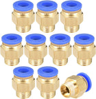 Straight Pneumatic Push to Quick Connect Fittings 1/4" PT Male x 6mm Tube OD 10pcs