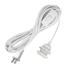 LinkMejor 20Ft Pendant Light Cord, Plug in Light Socket E26 E27 Hanging lamp Kit with On/Off Switch, Socket Rings, UL Approval Extension Lantern Cable, White