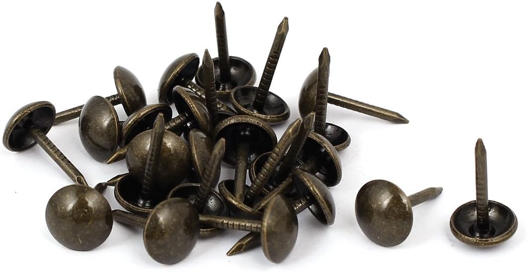 Leather Sofa 8mm x 15mm Round Head Upholstery Tack Nail Black Bronze Tone 25pcs