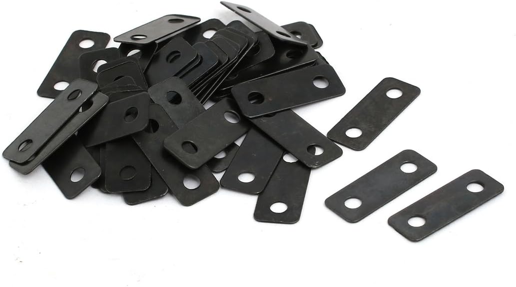 50pcs 24mmx9mmx0.5mm Flat Corner Brace Angle Plate Repair Bracket Black