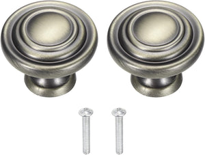 2Pcs Butoane pentru dulap, 1.3" Tragere rotunde din aliaj de zinc solid, Butoane pentru mobilier cu singură gaură, cu șurub pentru dulap de bucătărie, dulap de haine, dulap de dressing, Mesteacăn