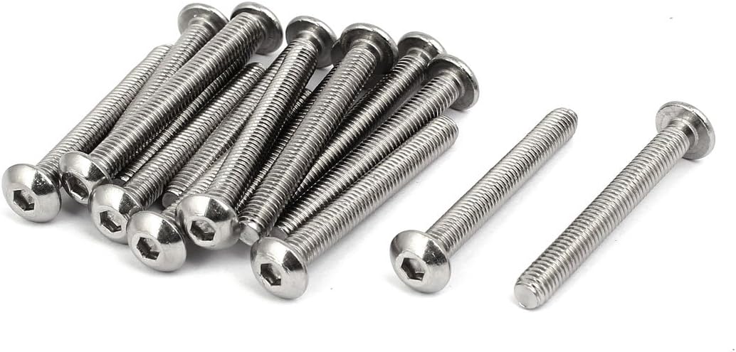 M5x40mm 304 Stainless Steel Button Head Hex Socket Cap Bolts 15pcs