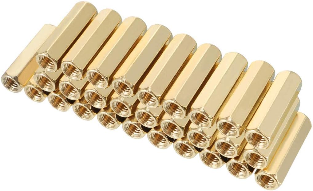 30pcs Brass Straight PCB Pillar Female Thread Hex Standoff Spacer M3x5x16mm