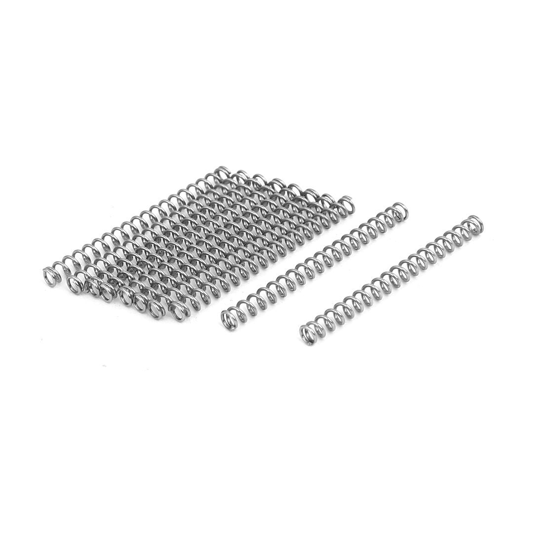 Compression Spring,304 Stainless Steel,3mm OD,0.5mm Wire Size,35mm Free Length,Silver Tone,10Pcs