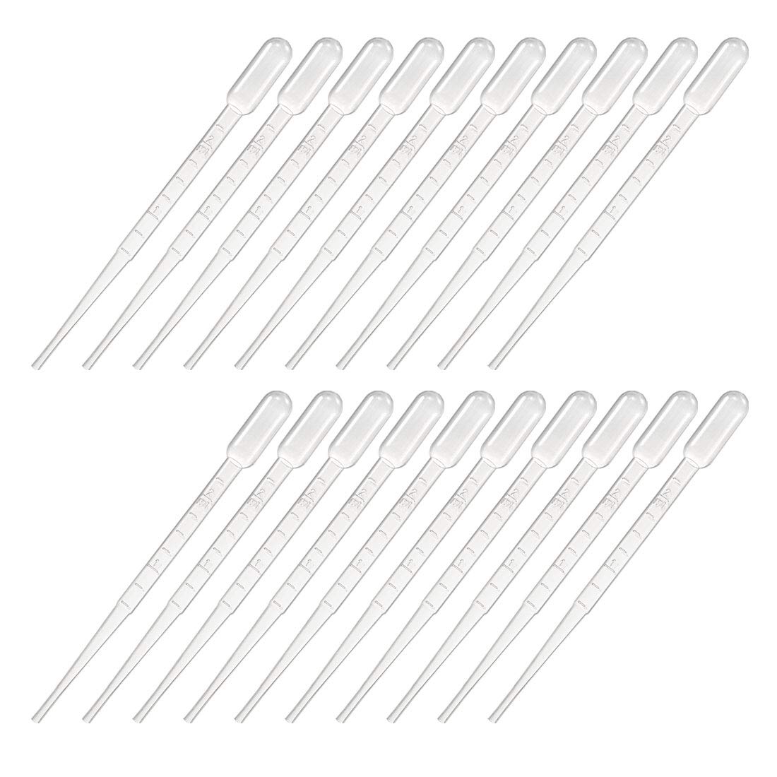 100 Pcs Plastic Disposable Pipettes 2ml, Clear Graduated Transfer Pipettes, 146mm Length, Liquid Dropper for Lab