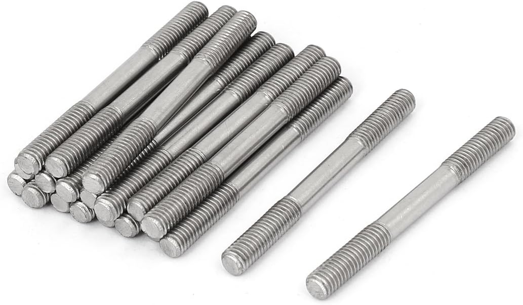 M6x65mm 304 Stainless Steel Double End Threaded Stud Screw Bolt 20pcs