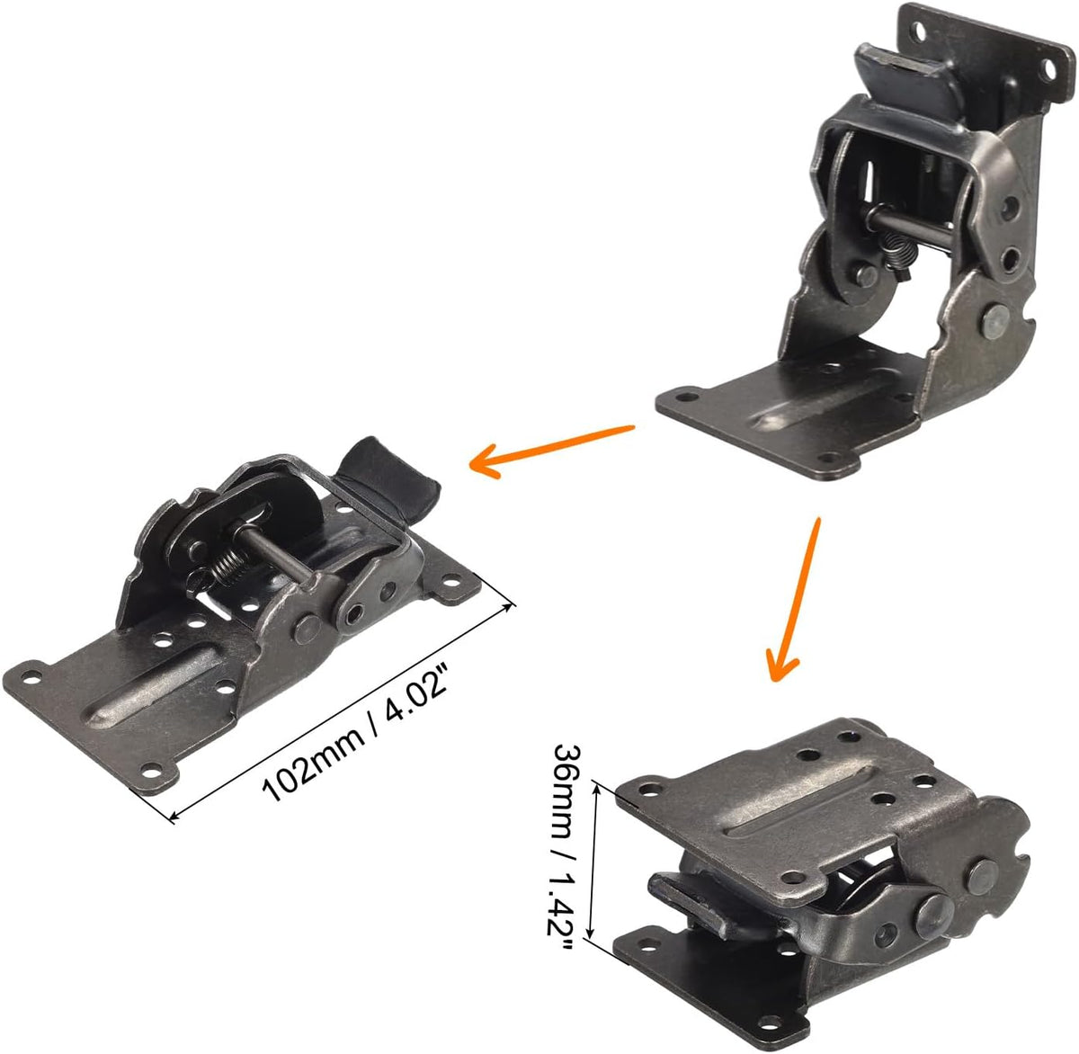 Table Leg Folding Brackets, 4pcs 0-90-180 Degree Foldable Self Lock Hinges Foldable Bracket Extension Support, Black