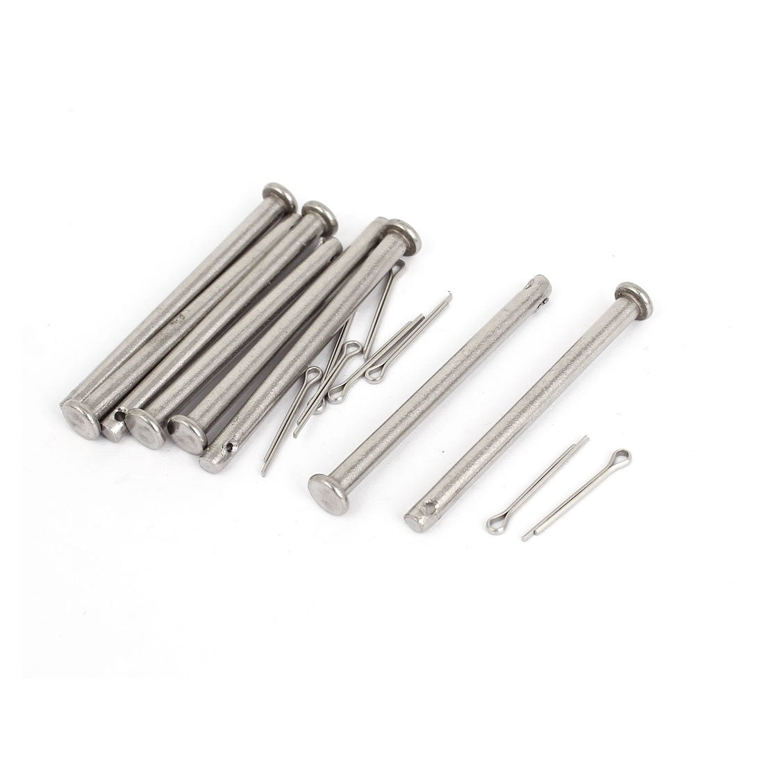 304 Stainless Steel Flat Head Round Clevis Pins Fastener M4x50mm 8 Pcs