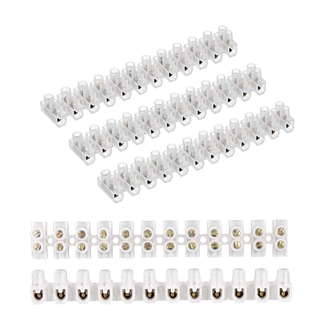 Terminal Strip Screw Terminal Barrier Block 5A 12 Position Dual Row Type U Wire Connector 5pcs