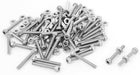 M2.5x18mm Hex Socket Head Knurled Cap Screws Bolts Nuts Set 50Pcs