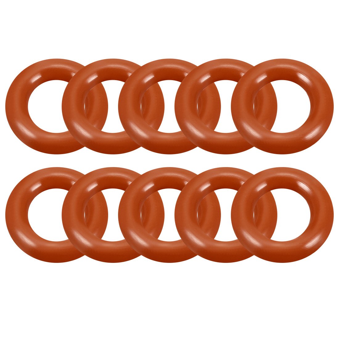 Silicone O-Ring, 10mm Outside Diameter, 5.2mm Inner Diameter, 2.4mm Width, VMQ Seal Rings Sealing Gasket Red, 10PCS