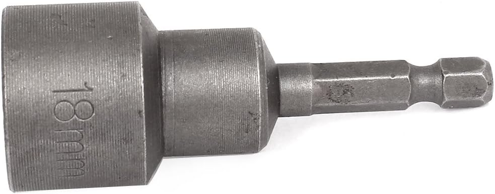 1/4-Inch Shanks 18mm Hex Krokett Mekanisk Nøkkel BitAdapter Grå