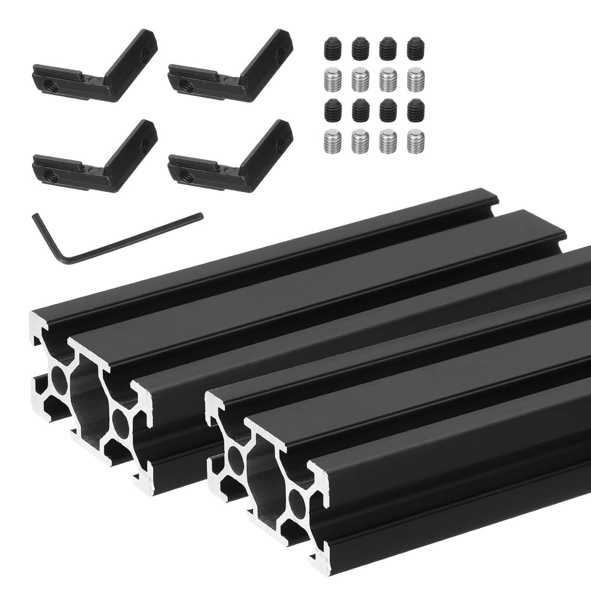 2 Pcs t Slot 2040 Aluminum Extrusion Profile European Standard 100mm x 40mm Anodized Black Linear Rail Extrusion Frame for 3D Printer, CNC, DIY