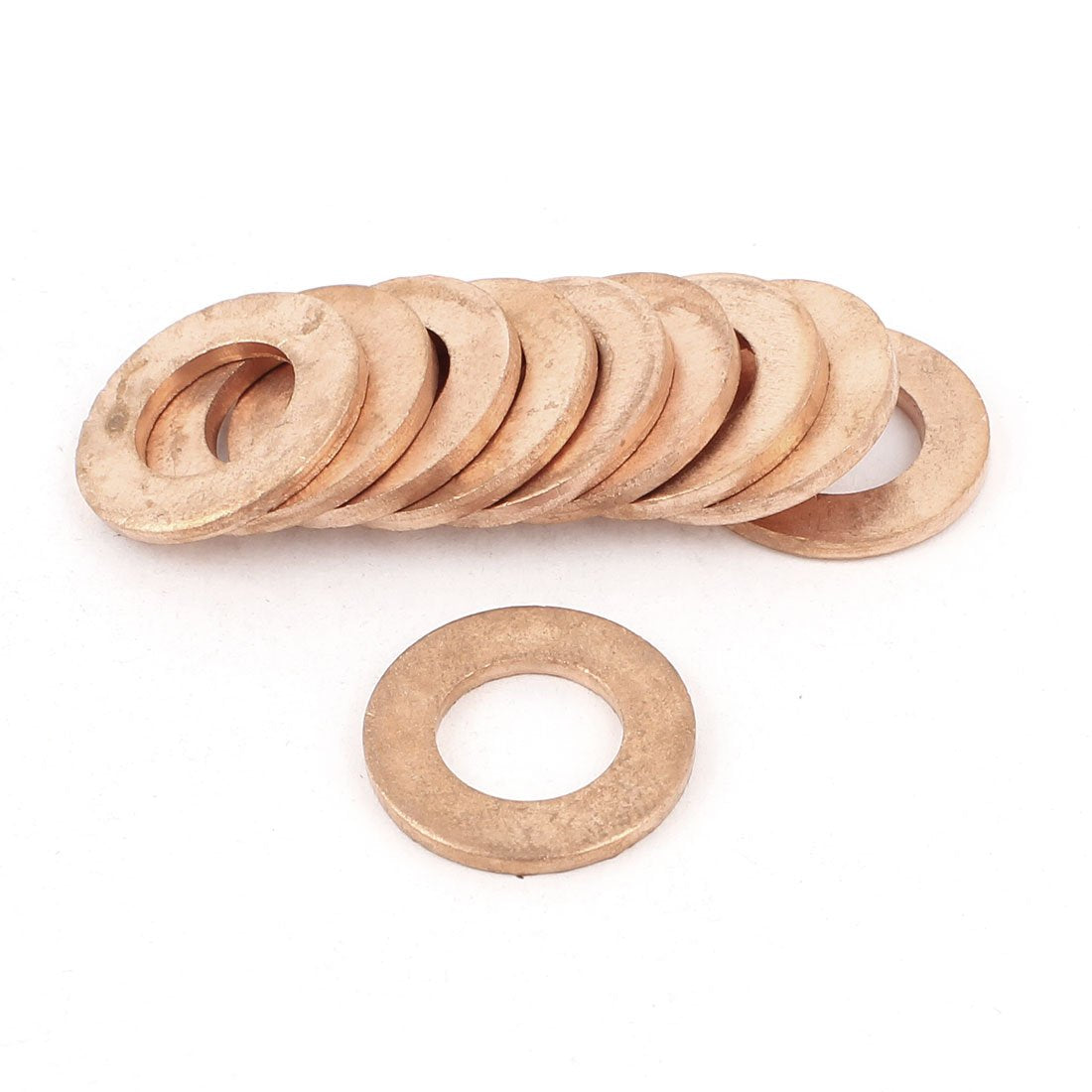 10 Pcs Copper Crush Washer Flat Gasket Fitting 9mmx16mmx1.5mm